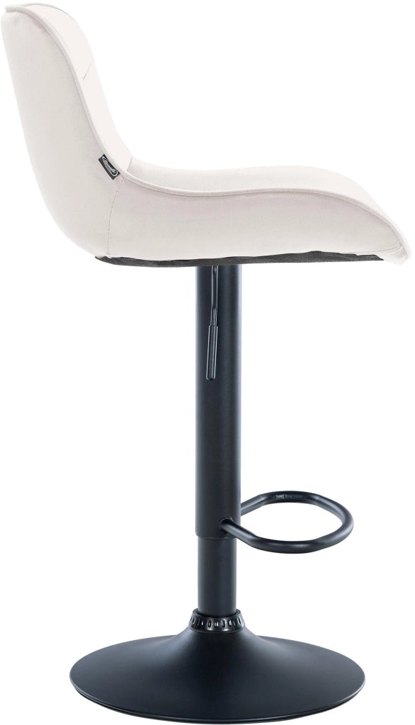 Set di 2 sgabelli da bar Vonore in velluto crema,nero
