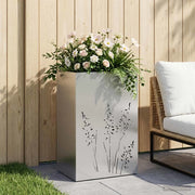 Vaso da giardino Argento 50 x 30 x 75 cm Acciaio zincato 8005788