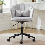 SEDIA Girevole Regolabile in Altezza 55x62x73-83 cm Velluto Grigio