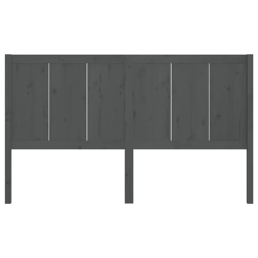 Testiera per Letto Grigia 125,5x4x100 cm Legno Massello di Pino