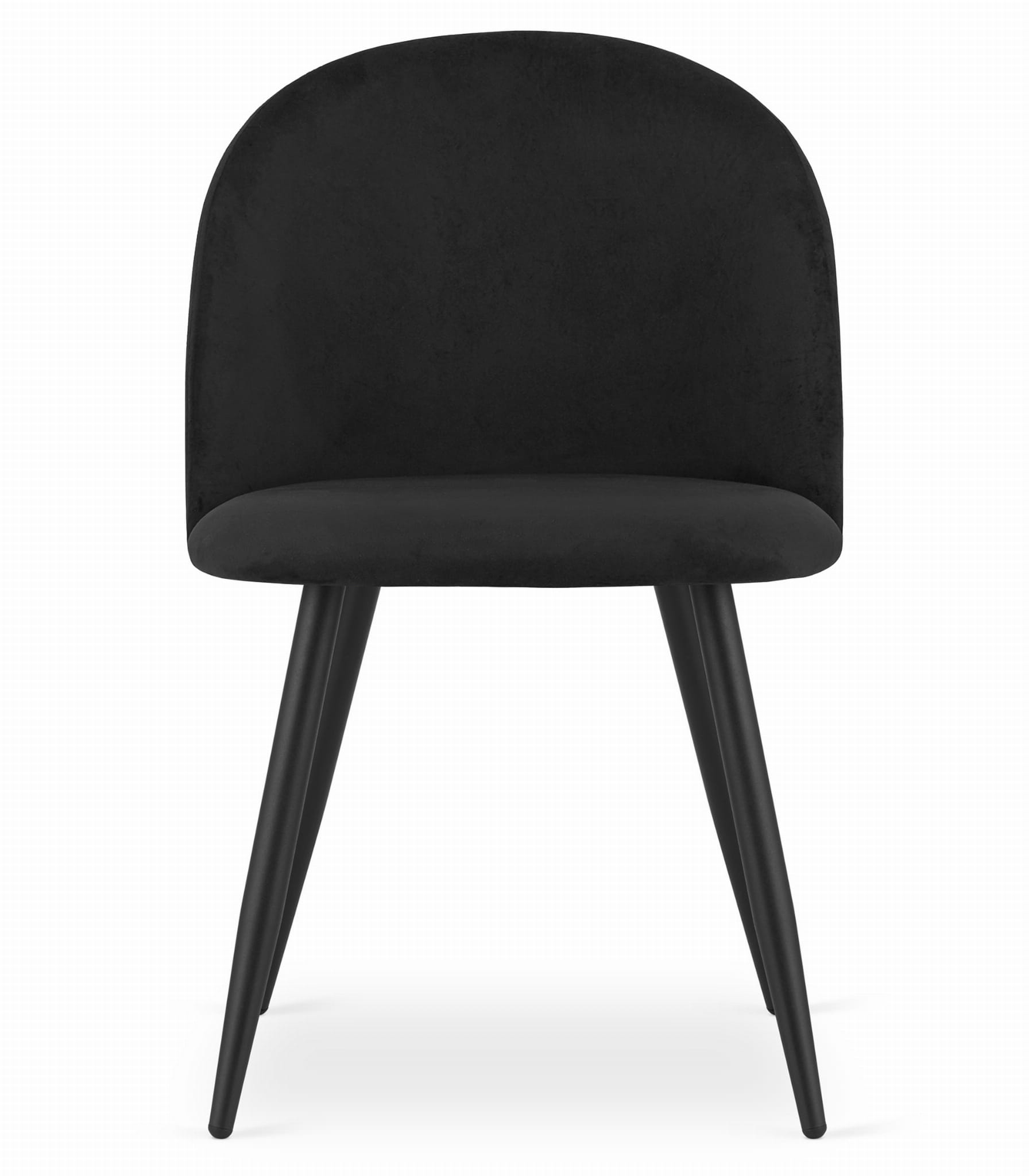 Valora Bello Chair Black Velvet Metal Legs Set di 2