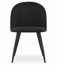 Valora Bello Chair Black Velvet Metal Legs Set di 2