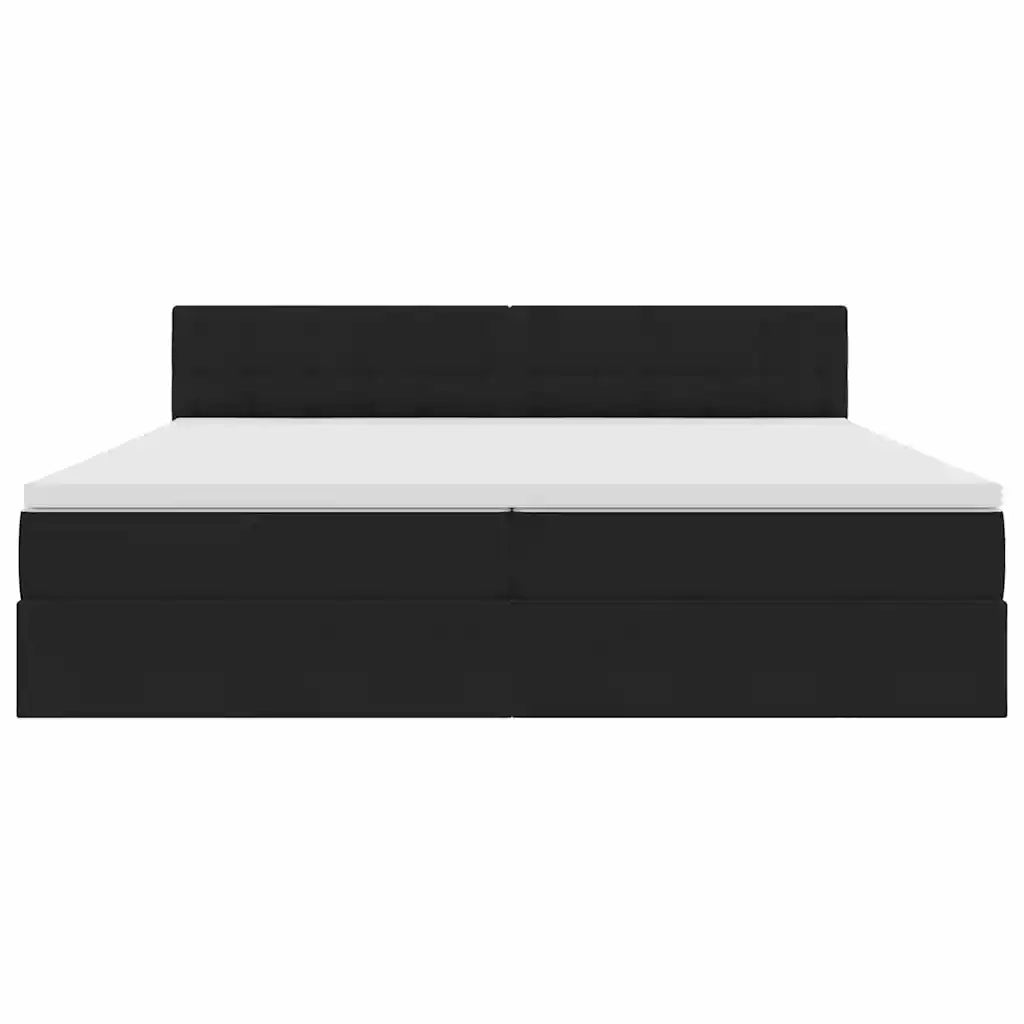 Letto con contenitore LED e materasso Nero 200 x 200 cm Velluto