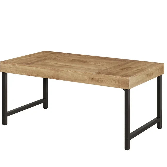 Scrivania da ufficio in MDF e metallo nero e marrone da 140 cm