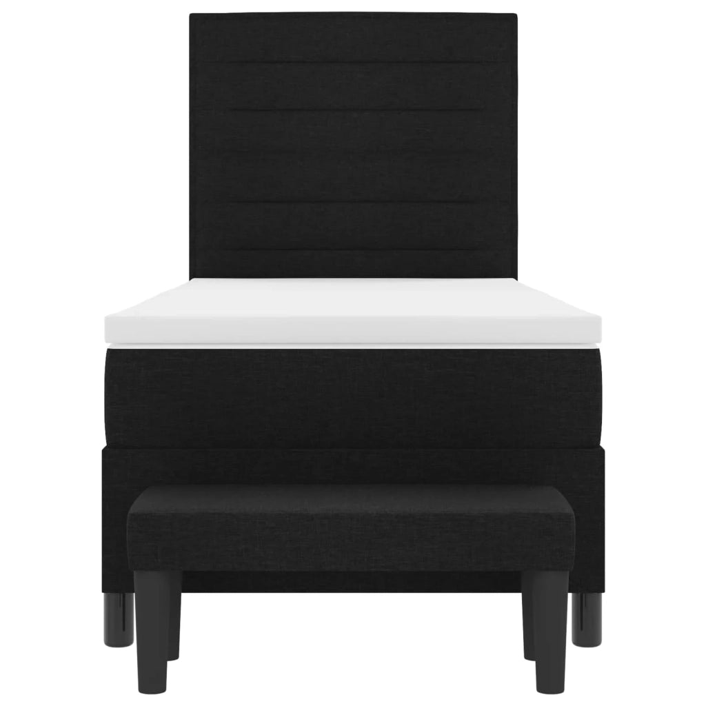 Letto a molle con cuscino con testiera Nero 80 x 200 cm Tessuto 3343948