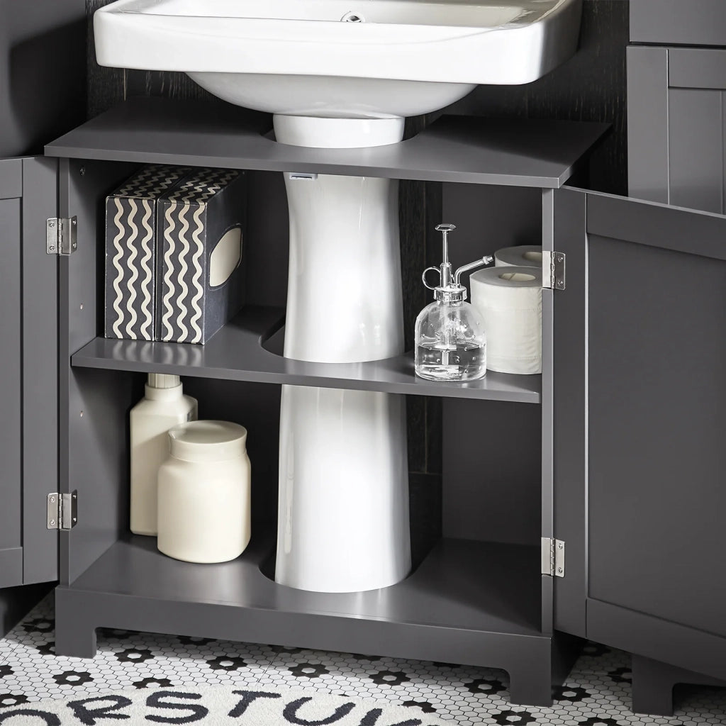 Mobile Sottolavabo Per Bagno Con 2 Ante L60*P30*A60 Cm, BZR18-II-DG SoBuy
