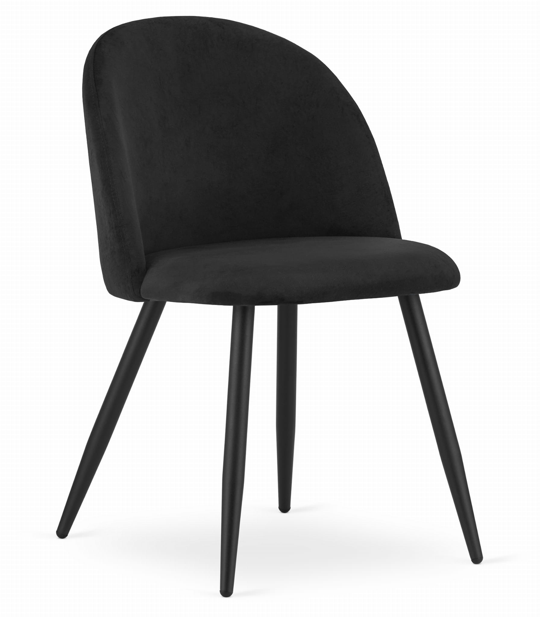 Valora Bello Chair Black Velvet Metal Legs Set di 4