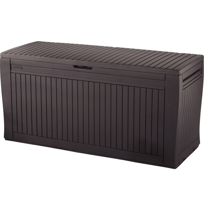 cassapanca keter effetto legno comfy brown 116x44x57h 270lt. cod:ferx.244