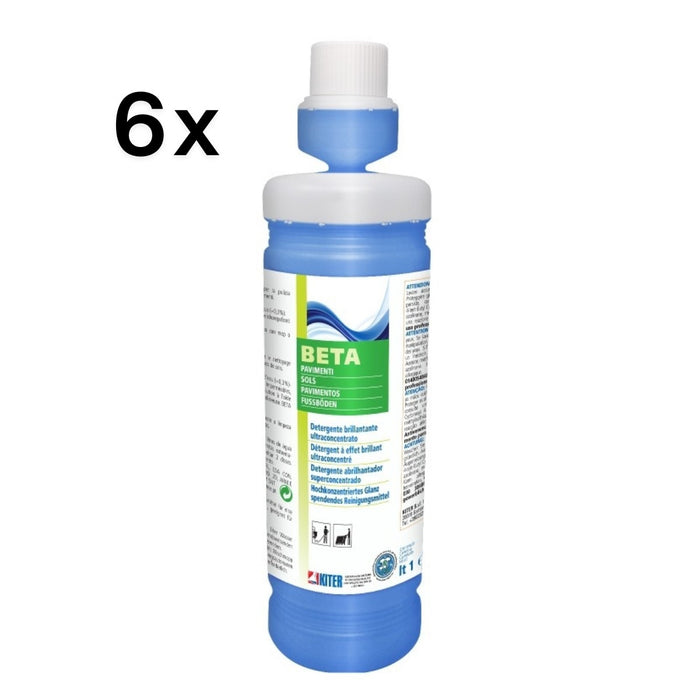 Beta 6 Pezzi x 1 L, Detergente Pavimenti Ultraconcentrato Effetto Bagnante | Kiter