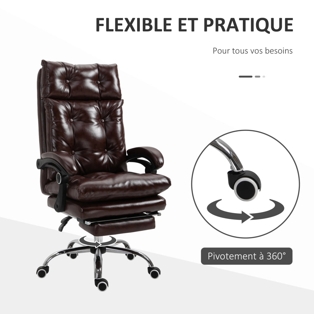 Sedia da ufficio ergonomica ¨C Xylo ¨C schienale reclinabile con poggiapiedi retrattile marrone