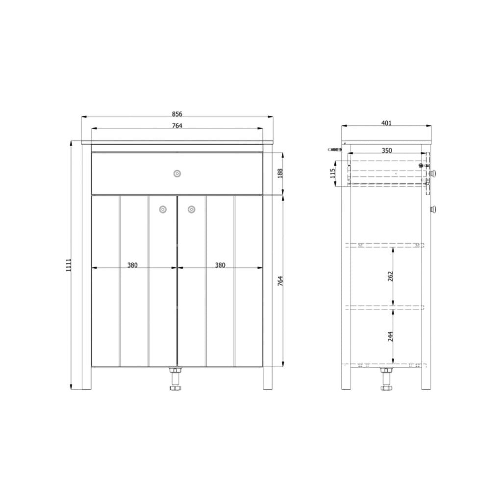 Russel, Mobile da Ingresso un Cassetto, 86x40x111h cm Bianco