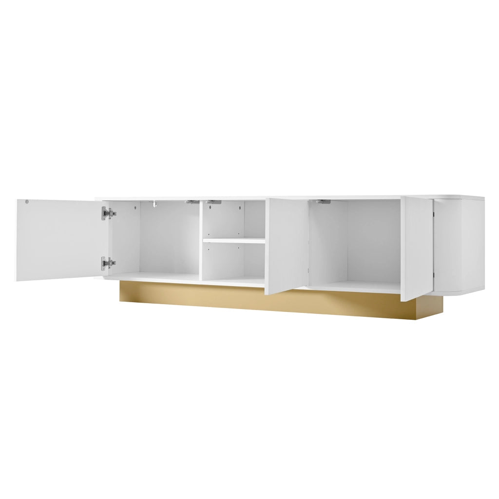 Mobile TV moderno - Zephmum- 170 cm- Design arrotondato, gestione cavi, fronte strutturata