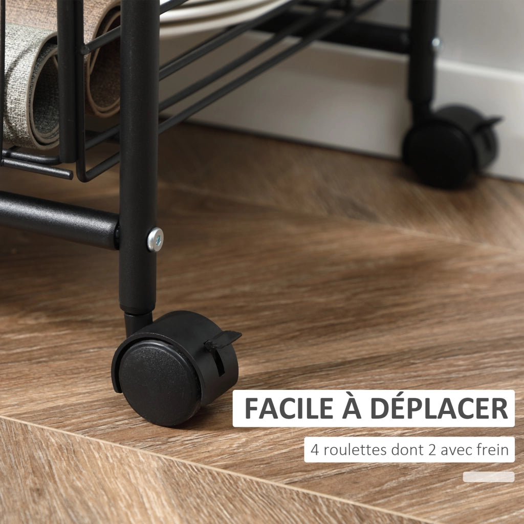 Carrello da cucina 3 livelli ¨C zephmum ¨C 60x38x85,5 cm, noce