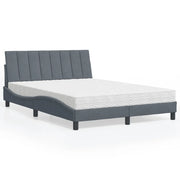 Letto con Materasso Hanko Grigio Scuro 140x190 cm in Velluto 3208593