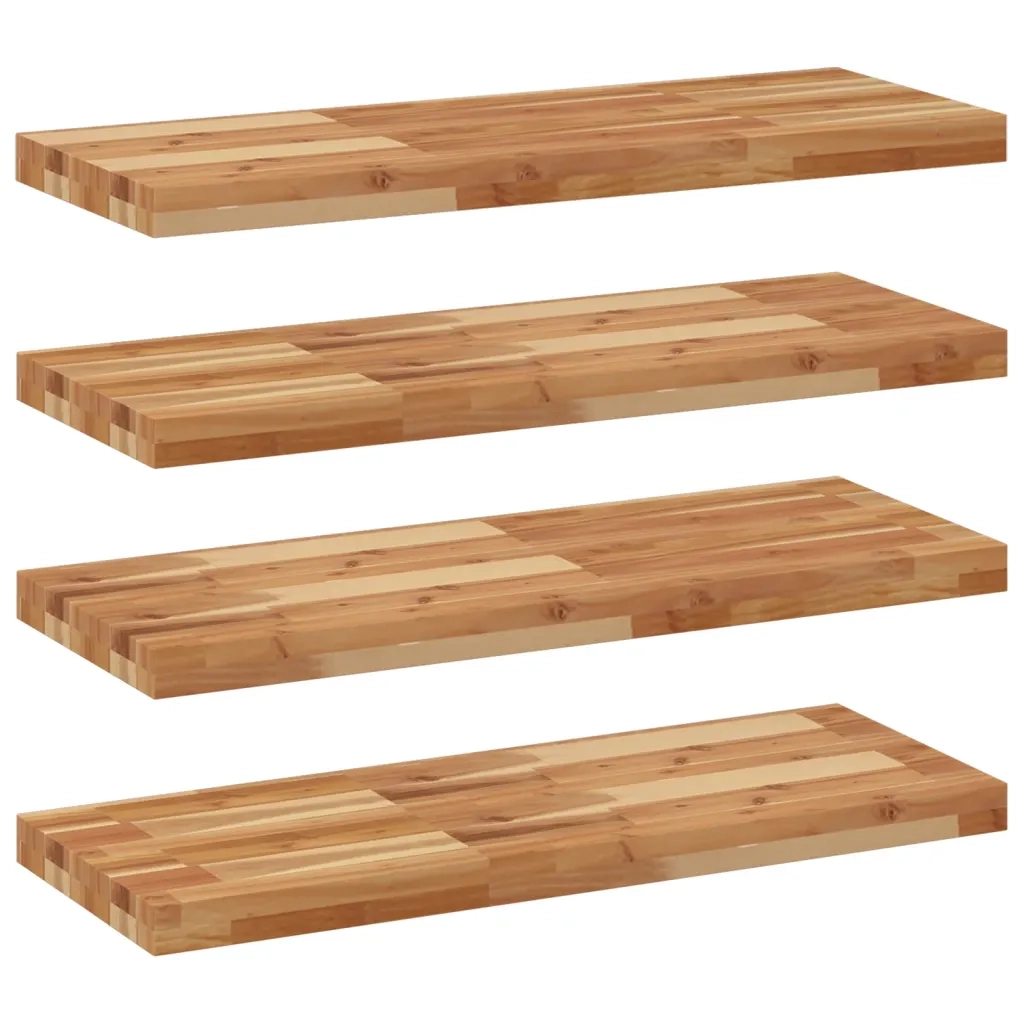 Mensole da Parete 4 pz 100x30x4 cm Legno Acacia Rifinito a Olio 3279618