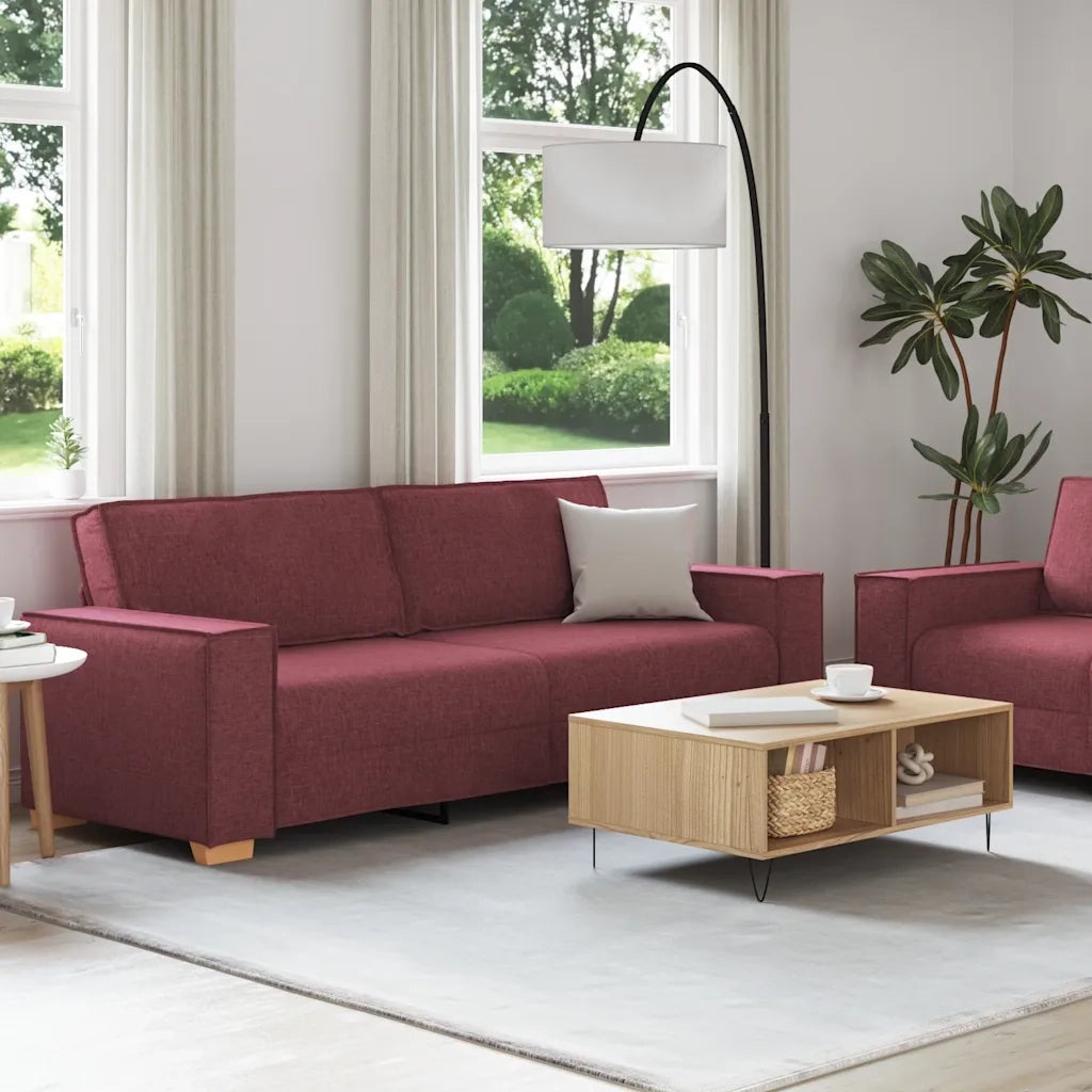 vidaXL Set di Divani 2 pz con Cuscini Rosso Vino in Tessuto