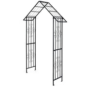 Moderno arco da giardino in metallo 140 x 40 x 223 cm con elegante tetto decorazione per interni ed esterni stile chic in nero 20_0010188