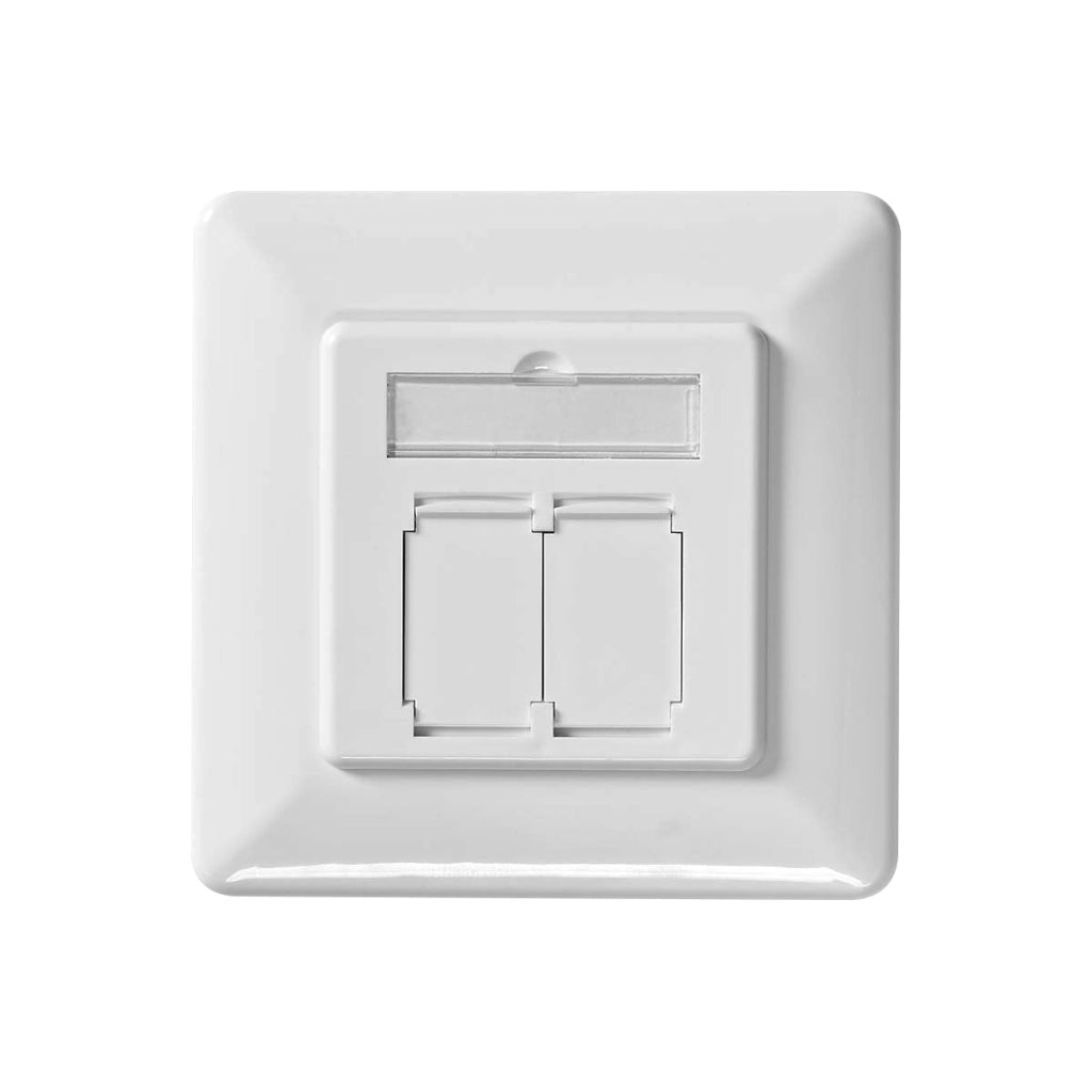 Presso Ethernet Murale Doppia Porta Femmina Rj45 Cat6 Incassabile Bianco Nedis