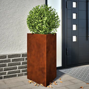 Fioriere da Giardino 2 pz Triangolari 50x43x75cm Acciaio Corten