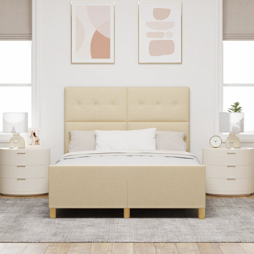 Struttura Letto Crema 140x190 cm Tessuto