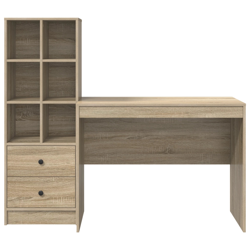 Scrivania con Spazio di Archiviazione Rovere Sonoma Legno Ingegnerizzato