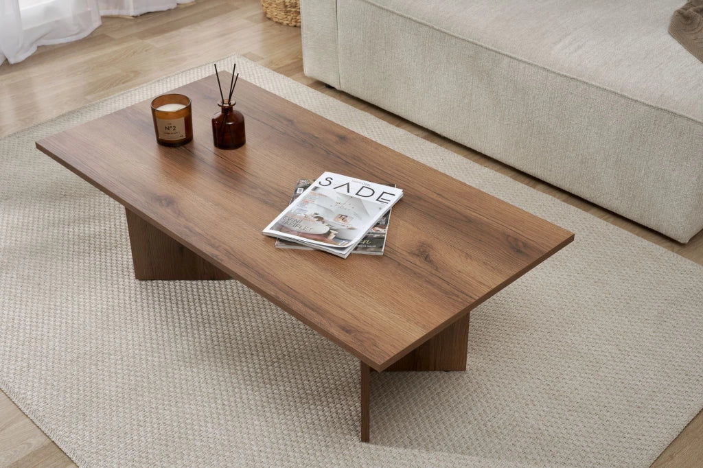 Tavolino da caffè in legno "Sabin" - 60 x 119 x 40 cm - Noce