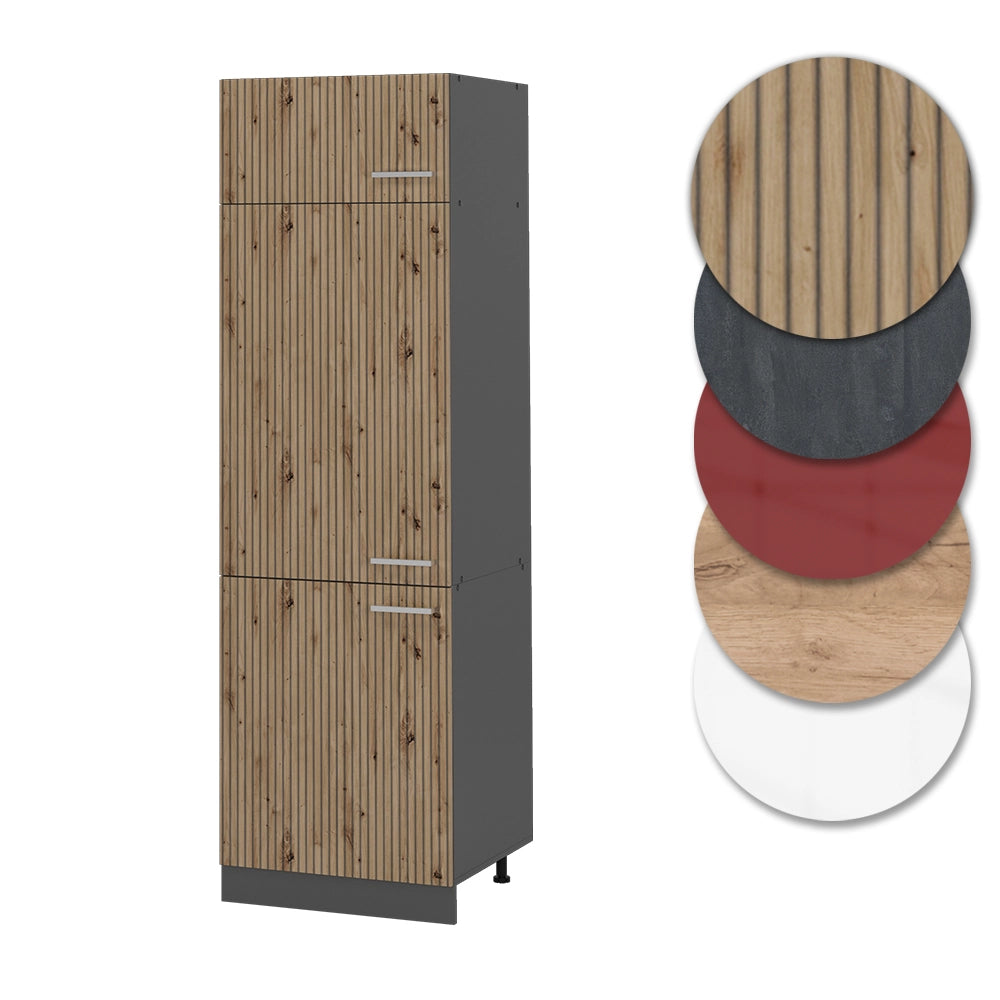 Armadio frigorifero R-Line Rovere artigianale/Antracite 60 cm Vicco