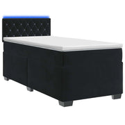 Letto con Box Spring, Materasso e LED Nero 90 x 190 cm Velluto 3452080