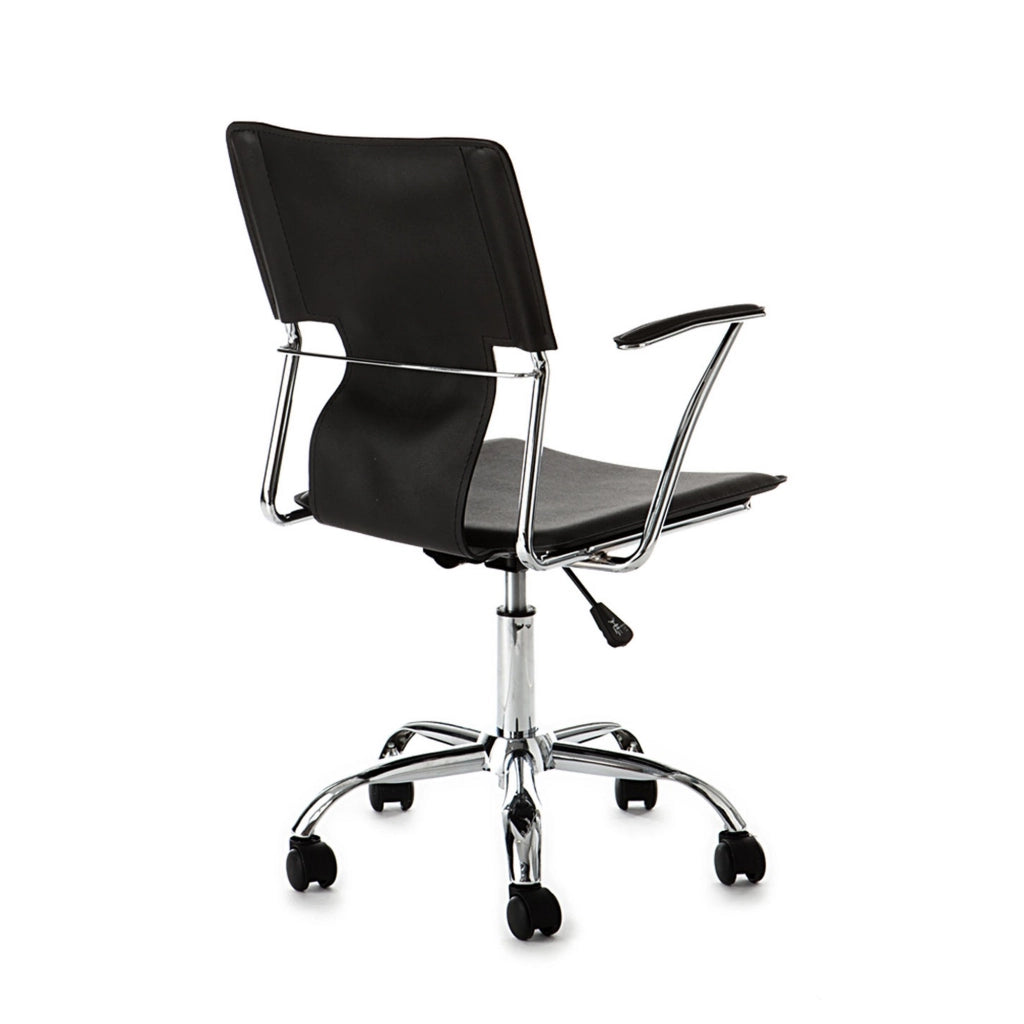 Sedia da ufficio in pelle sintetica nera H.86/96 x L.55 x P.54