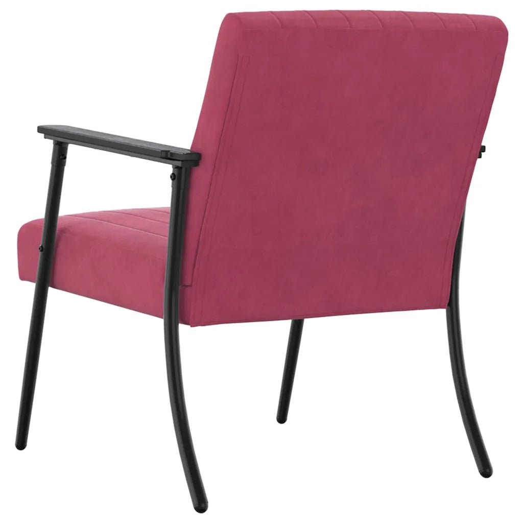 Poltrona | Sedia Relax Rosso Vino 59 x 75 x 78 cm Velluto