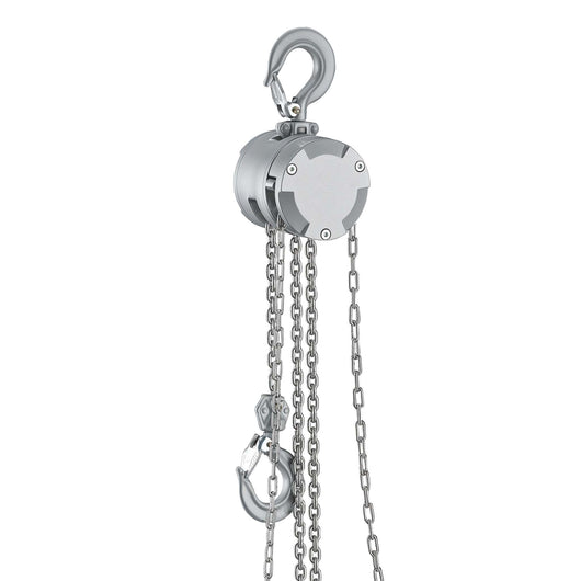 Paranco a catena manuale VX-0.5 in alluminio, capacità di carico 500 kg, altezza di sollevamento 3 m, catena di carico G100, leggero e compatto, per impieghi gravosi