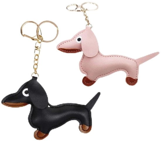 Sostegno personalizzato per chiavi in pelle - Cane divertente - Etichette per chiavi - Regali per animali domestici - Forma unica