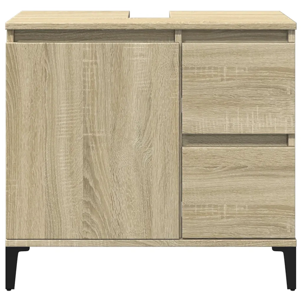 Armadietto da Bagno Rovere Sonoma 65x33x60 cm Legno Multistrato