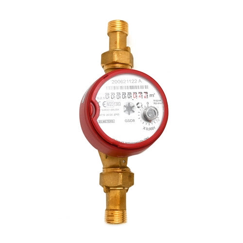 CONTATORE PER ACQUA CALDA 90  ° QUADRANTE ASCIUTTO- Diam. 20 - 3/4 L. 130- METER- pezzi 1