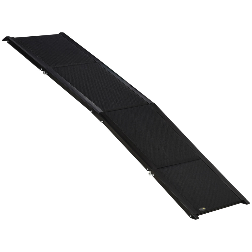Rampa Pieghevole per Cani ¨C zephmum ¨C Alluminio Antideslizante 158x43.5x2.5 cm Nero