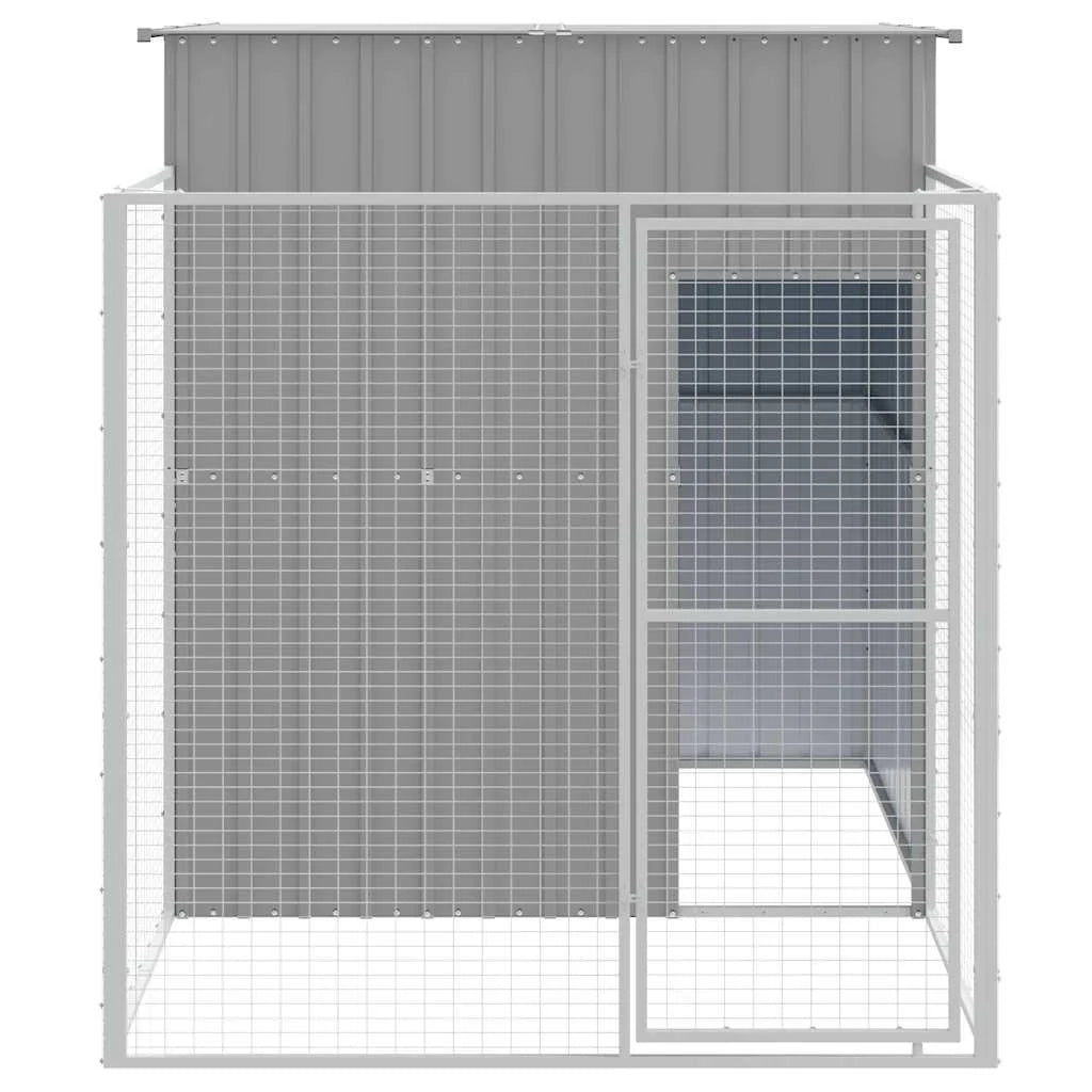 Cuccia per cani con recinto chiaro 165 x 251 x 181 cm grigio 02_0043497