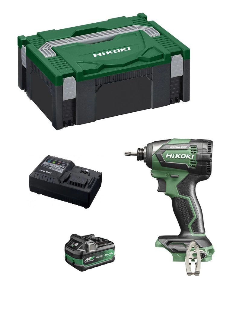 Avvitatore ad Impulsi HIKOKI WH18DEA1X (1 x 2,5Ah/5,0Ah + UC18YSL3 + Valigetta HSC II)