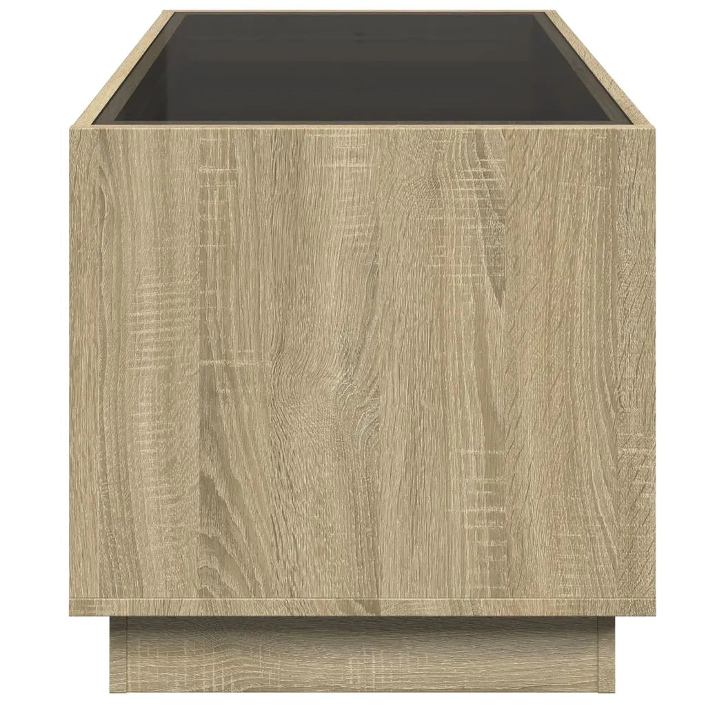 Tavolino da Salotto con LED Infinity-Tavolino da soggiorno Rovere Sonoma 70x50x50 cm