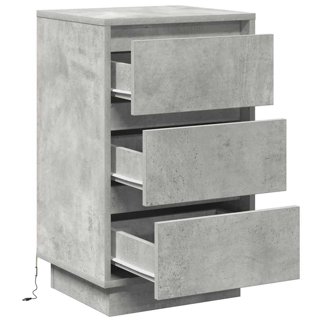 Armadio da Notte con cassetto Grigio cemento 39 x 34,5 x 65 cm 869629