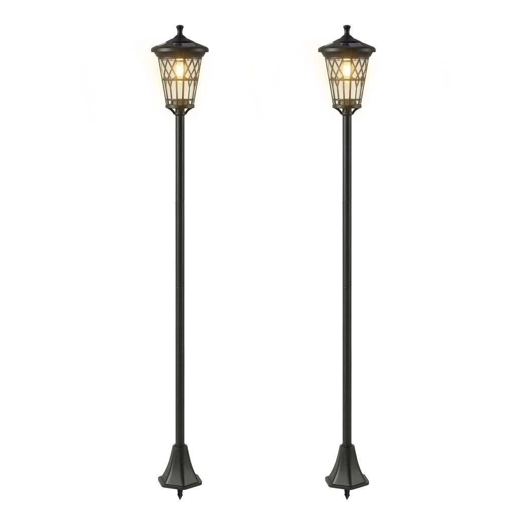 Set Farola Solare da Giardino ¨C zephmum ¨C 2 Pezzi, Nero, IP44