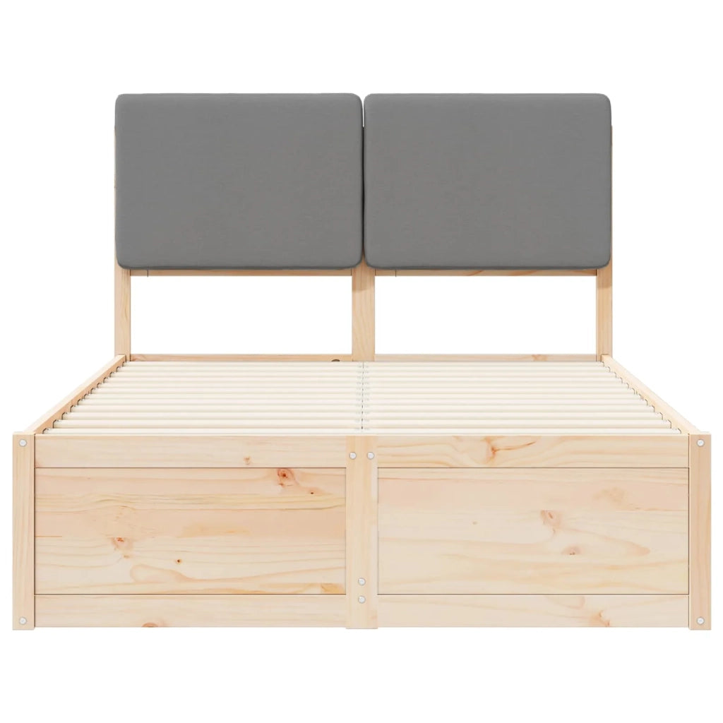 Letto con Testiera Rivestita Grigio chiaro 120 x 190 cm