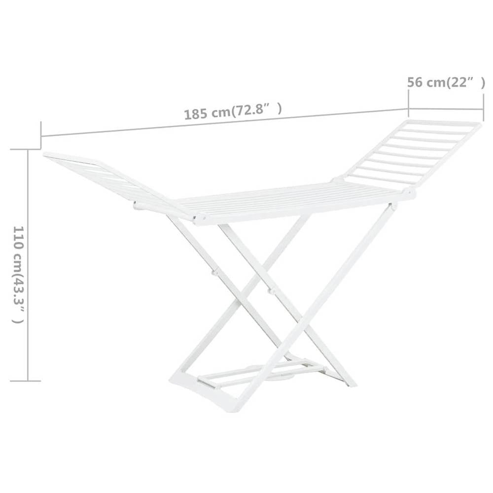Foldable Clothes Drying Rack, White Plastic