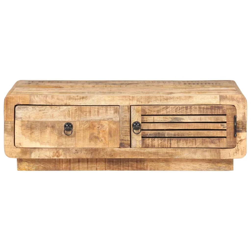 Tavolino da Salotto 90x60x29 cm in Legno di Mango Grezzo 320458