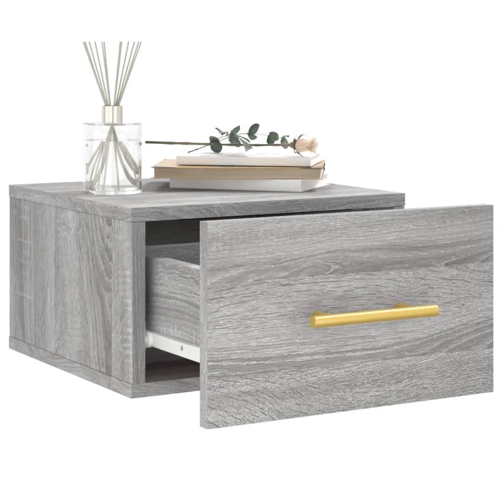 Comodini a Muro 2 pz Grigio Sonoma 35x35x20 cm 829801