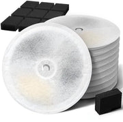 Filtri per fonte di acqua per gatti 3.0 per E versweet Solo 2/Solo SE, E versweet 3 Pro/2S/3, filtro per fonte di acqua per gatti con 10 filtri a spugna, sistema di filtraggio a più stadi (10 filtri a disco + 10 spugne)
