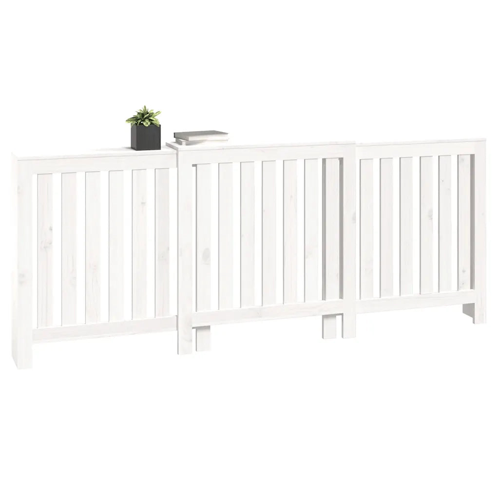 Copertura Termosifone Bianca 210x21x85 cm Legno Massello Pino 822587