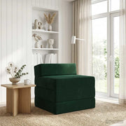 Divano Letto Pieghevole Verde Scuro 200 x 70 x 15 cm Velluto