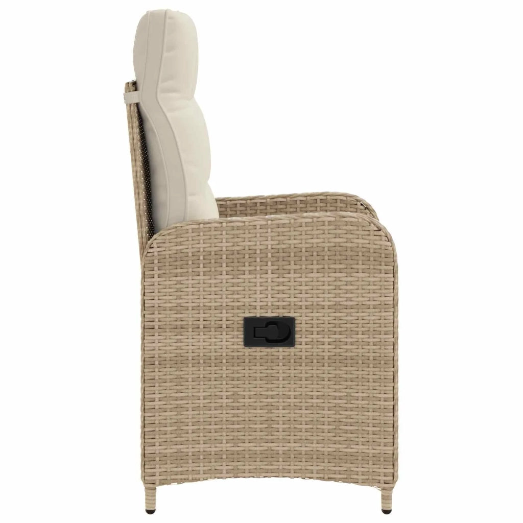 Sedia da giardino reclinabile Beige e Bianco Crema 42027155