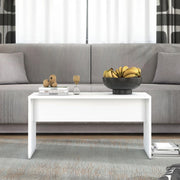 Formia, Tavolino da Salotto con Piedini, 90x49.5x45.5h cm Bianco