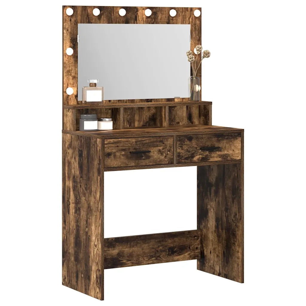 Tavolo da Trucco Rovere fumé 79 x 41 x 135 cm Legno multistrato 865086